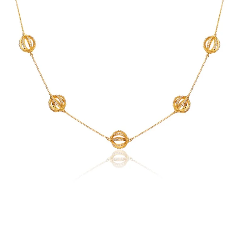 Two-tone necklaces for women -Estelle Contemporary Mini Sphere Necklace