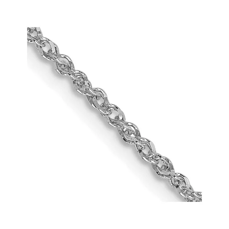 Stackable bracelets for women -Curata 14k White Gold Solid 9" 1.7mm Ropa Ankle Bracelet