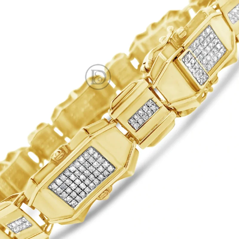 Custom bangles for women -10K Solid Yellow Gold 2.20CT tw Round Cut Custom Diamond Bracelet