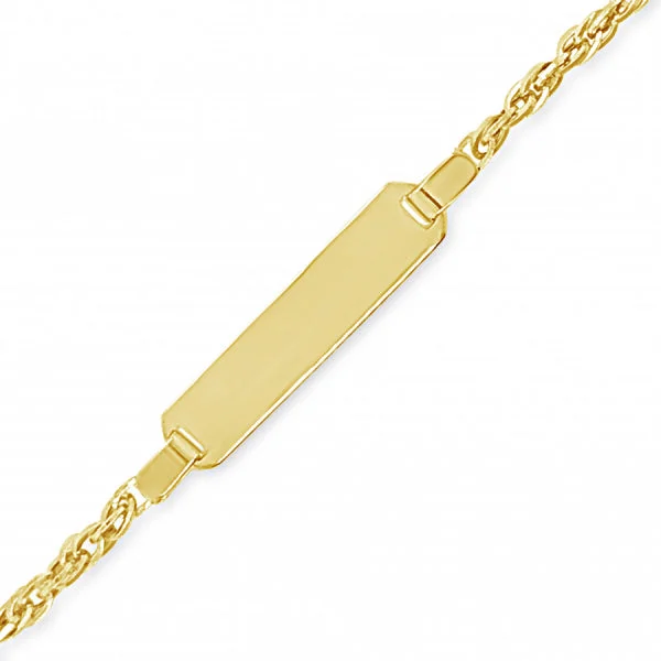 Wedding bracelets for women -10K Yellow Gold Baby & Toddler Rope ID Bracelet