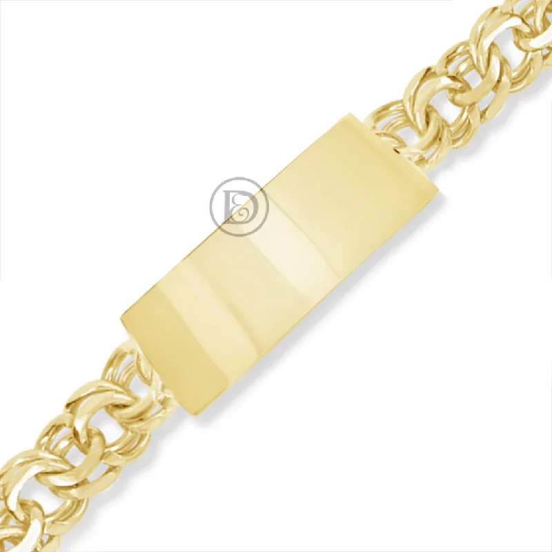 Gold bracelets for women -10k Yellow Gold Chino Link ID Bracelet