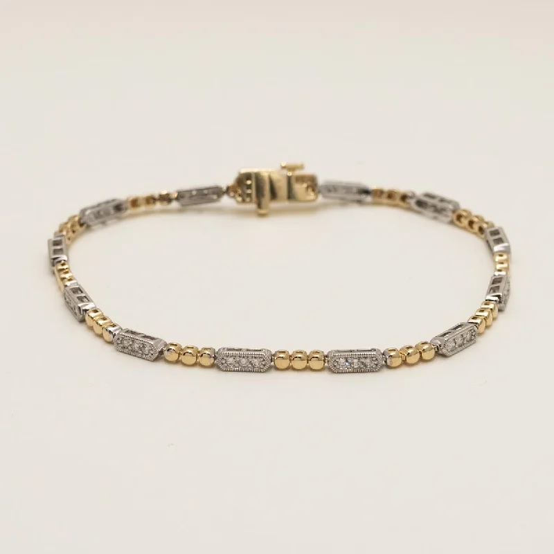 Heart-shaped bracelets for women -Diamond Link Bracelet in 14kt Yellow and White Gold (1/2ct tw)