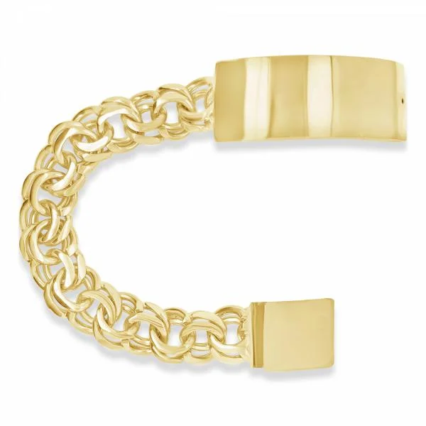 Simple cuff bracelets for women -10k Yellow Gold Chino Link ID Bracelet