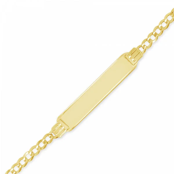 Wide bangles for women -10K Yellow Gold Baby & Toddler Cuban Link ID Bracelet