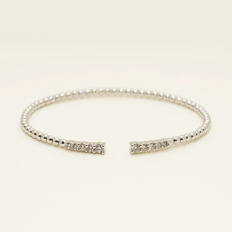 Luxury gold bangles for women -Diamond Flexible Bracelet in 10kt White Gold (1/2ct tw)