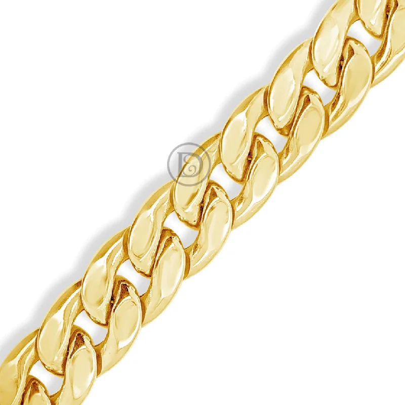 Friendship bracelets for women -10K Yellow Gold Hollow Miami Cuban Bracelet