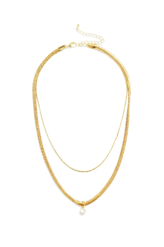 Elegant diamond necklaces for women -Gloria Double Layered Necklace - Gold