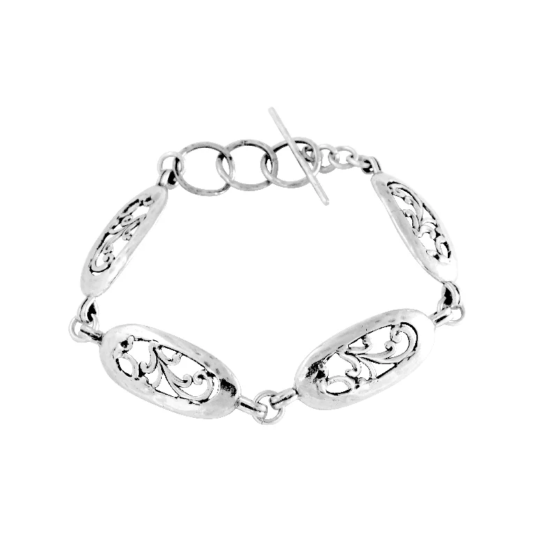 Bold bracelets for women -Freeform Organic Chain Bracelet B10704