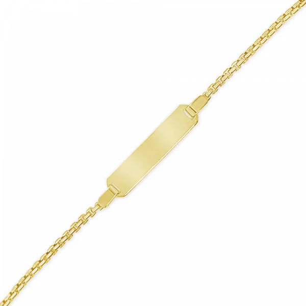 Modern bangles for women -10K Yellow Gold Baby & Toddler Box Link ID Bracelet