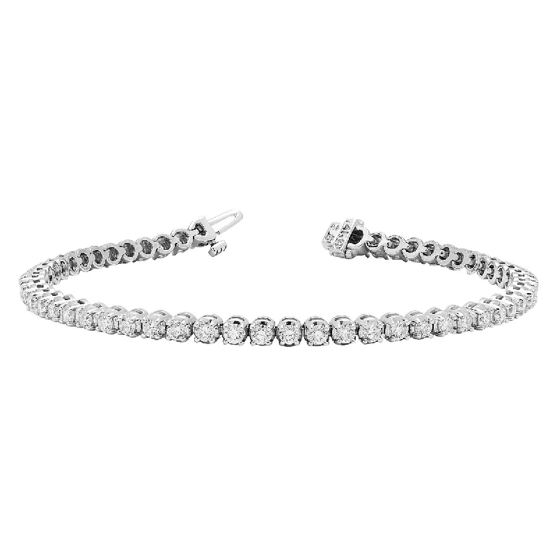 Modern bangles for women -Lab Grown Diamond Tennis Bracelet in 14kt White Gold (3ct tw)